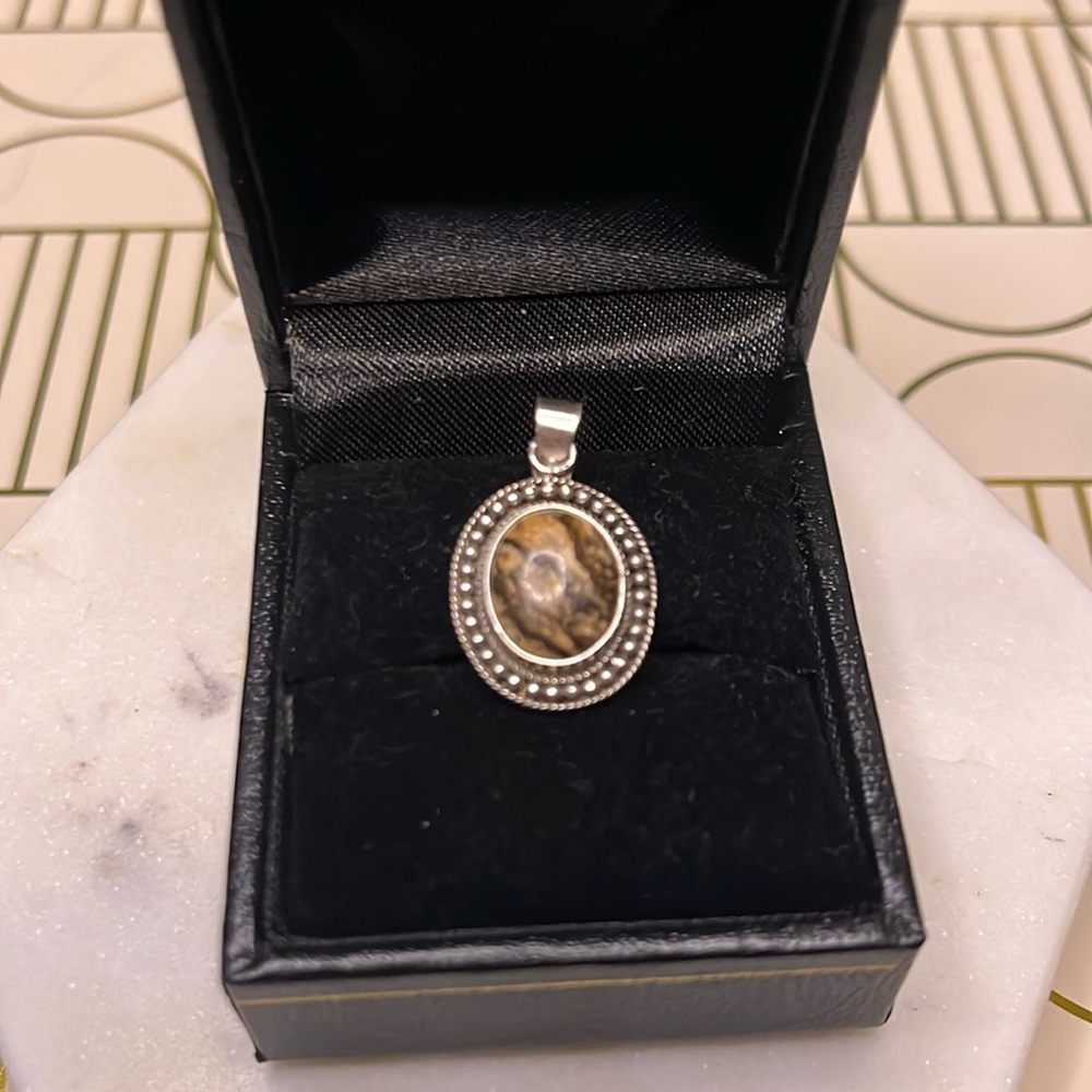 Vintage rhodonite pendant